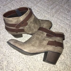 Charlotte Russe Grey/Light Brown Booties